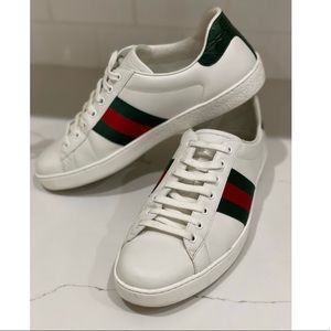 Gucci Mens Ace Leather Sneakers Size 10